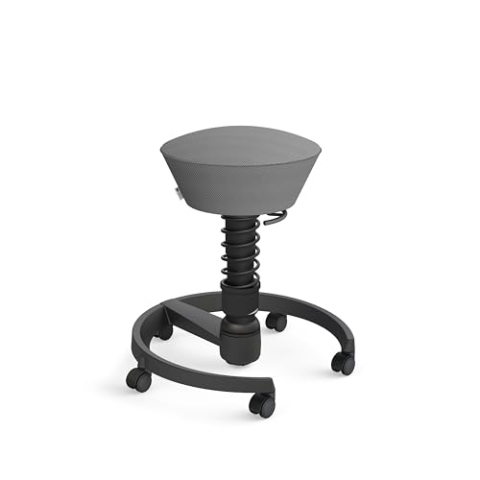 aeris Swopper Air – Ergonomischer Hocker mit extra weicher Polsterung – Bürohocker höhenverstellbar mit Rollen –Sitzhocker für einen gesunden Rücken, Feder Standard