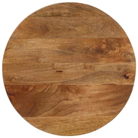 vidaXL Tischplatte, Holzplatte für Tisch Esstisch Couchtisch, Ersatztischplatte Rund, Massivholzplatte, Ø 60x3,8cm Massivholz Mango