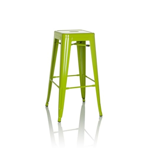 hjh OFFICE Barhocker VANTAGGIO HIGH Metall Grün Retro-Hocker im Industry-Design, stapelbar, 645080