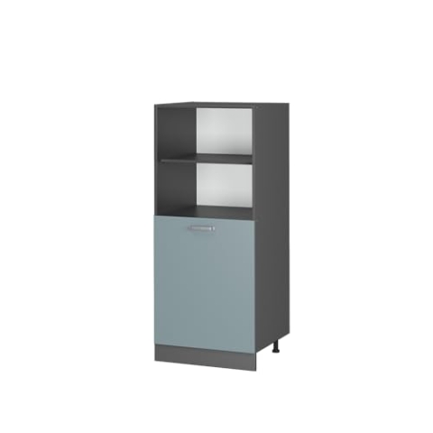 Vicco Herdumbauschrank R-Line, Herdschrank, Blau-Grau/Anthrazit, 60 cm