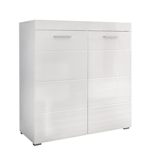 trendteam smart living - Schuhschrank Schuhkommode - Garderobe - Amanda - Aufbaumaß (BxHxT) 91 x 97 x 38 cm - Farbe Weiß Hochglanz - 139386701