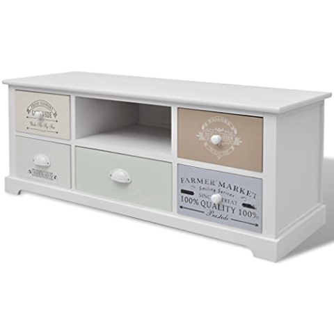 vidaXL TV Schrank Landhausstil Lowboard Fernsehschrank HiFi Kommode Sideboard