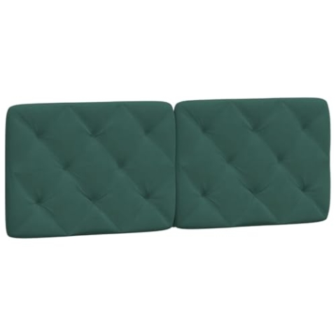 vidaXL Kissen für Kopfteil, Wandpolster Polsterpaneel Bettkopfteil, Rückenkissen Polsterkopfteil Wandkissen Schlafzimmer, Dunkelgrün 140cm Samt