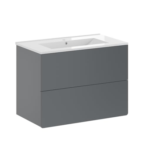 Vicco Badmöbel-Set Izan, Badezimmerschrank-Set, Grau, 2 Teile
