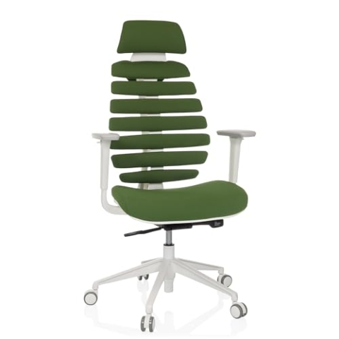 hjh OFFICE Profi Bürostuhl Ergo LINE W Drehstuhl mit ergonomisch geformter Rückenlehne inkl. Lordosenstütze, Dunkelgrün