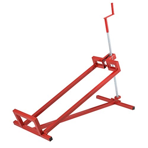 pro.tec Rasentraktorheber 400 kg Hebevorrichtung Hebebühne Reinigungshilfe Stahl Rot