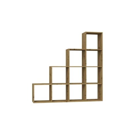 CDF Step Bücherregal RS-40 | Farbe: Eiche Artisan | Schrank, Sockel für Wohnzimmer, Büro und Arbeitszimmer | Regal für Bücher und Spielzeug | Ideal für Kinderzimmer, Teenager, Jugendzimmer