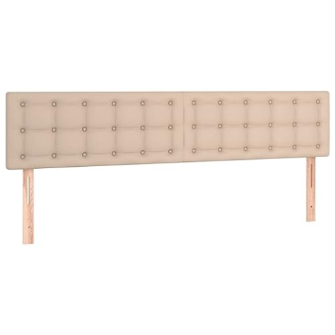 vidaXL 2X Kopfteil Polsterkopfteil Bettkopfteil Bett Betthaupt Schlafzimmer Bettgestell Bettrahmen Bettzubehör Cappuccino-Braun 80x5x78/88cm Kunstleder