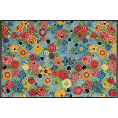 wash+dry Fußmatte, Flower Power 50x75cm, innen und außen, waschbar