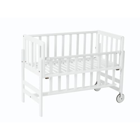 Geuther Beistellbett Betty | 45 cm x 90 cm | 9-Fach Höhenverstellbar | mit Lattenrost aus Massivholz | Nachhaltige Qualität | Einfacher Aufbau | Weiß