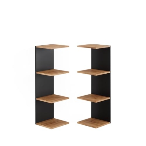 Vicco Wandregal Paolo, hängendes Regal, Anthrazit, 30 x 95 cm 2er Set