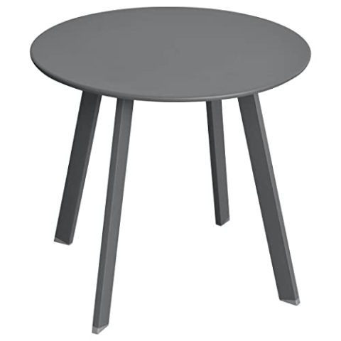 Hespéride - Runder Gartenbeistelltisch Saona in mattem Graphitgrau - 50 × 45 cm - Graphitgrau