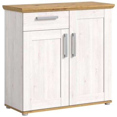 xonox.home Garderobe Verona Flurkommode Anrichte Stauraummöbel Kommode in Sibiu Lärche Nb. Absetzung Artisan Eiche Nb., ca. 95x92x39 cm