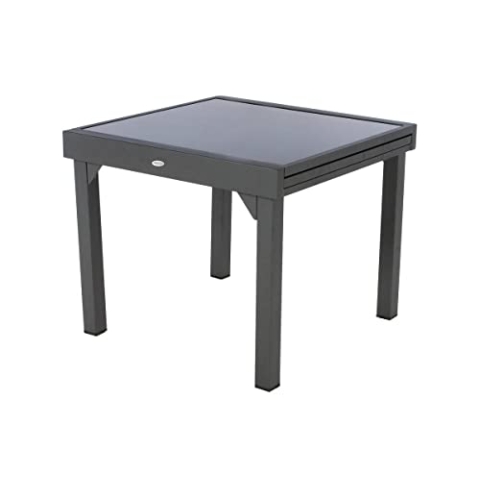 Hespéride - Ausziehbarer Gartentisch Piazza in Anthrazit- und Graphitgrau - 8 Plätze - Graphit
