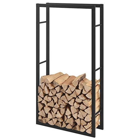 [en.casa] Kaminholzregal 80x150x25cm Brennholzregal Feuerholzregal Holzhalter