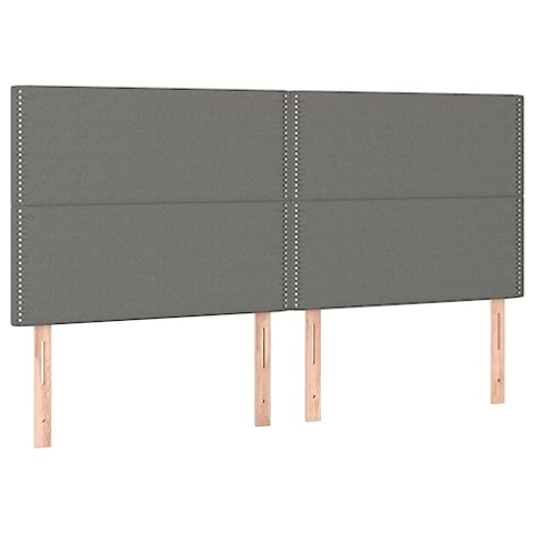 vidaXL LED Kopfteil Bettkopfteil Polsterkopfteil Betthaupt für Bett Bettgestell Bettrahmen Schlafzimmer Bettzubehör Dunkelgrau 180x5x118/128cm Stoff