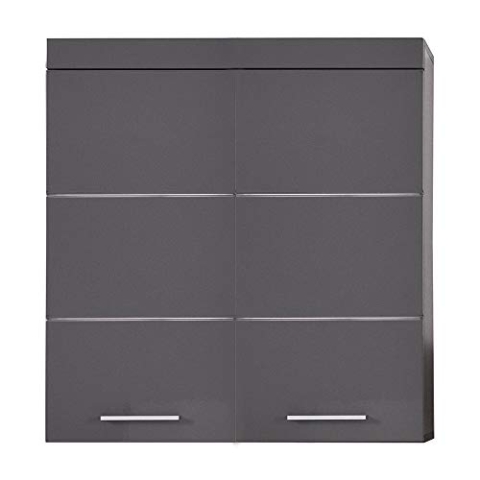 trendteam smart living - Hängeschrank breit - Bad - Amanda - Aufbaumaß (BxHxT) 73 x 77 x 23 cm - Farbe Agave Grau Hochglanz - 139350521