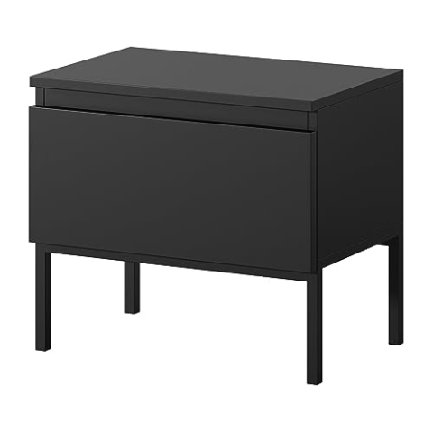 Selsey Nachttisch Beistellschrank Beistelltisch Nachtschrank Mit Schublade Schwarz Schwarze Beine Bemmi