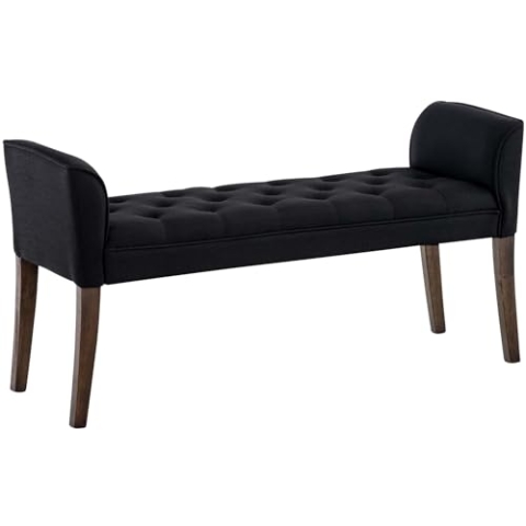 CLP Chaiselongue Cleopatra I Stoff-Bezug I Polsterbank, Farbe:schwarz, Gestell Farbe:antik-dunkel