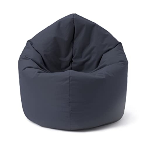 Lumaland Sitzsack für Kinder & Erwachsene mit 2-in-1-Funktion für bequemes Sitzen & Liegen | Ø 120x75 cm Sitzkissen für Outdoor & Indoor | Pflegeleicht Dank abnehmbarem Bezug | Anpassbaren EPS-Perlen