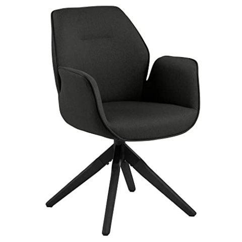 AC Design Furniture Aurelia Esszimmerstuhl, H: 91 x B: 60,5 x T: 58,5 cm, Dunkelgrau/Schwarz, Stoff/Holz, 1 Stk.