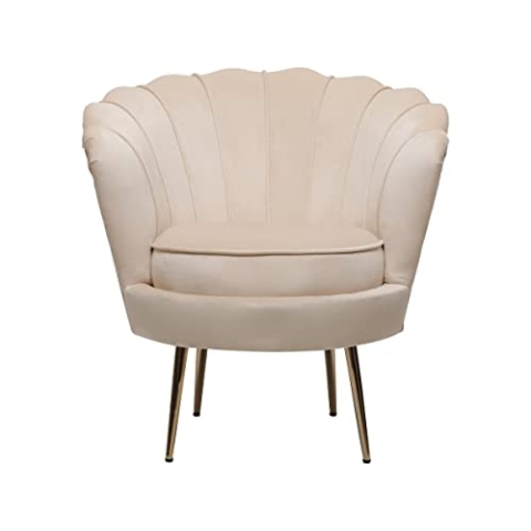 habitat et jardin Sessel aus Samt Floria - 70 x 73 x 76 cm - Beige