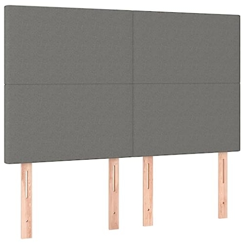 vidaXL 4X Kopfteil Polsterkopfteil Bettkopfteil für Bett Betthaupt Bettgestell Bettrahmen Bettzubehör Schlafzimmer Dunkelgrau 72x5x78/88cm Stoff