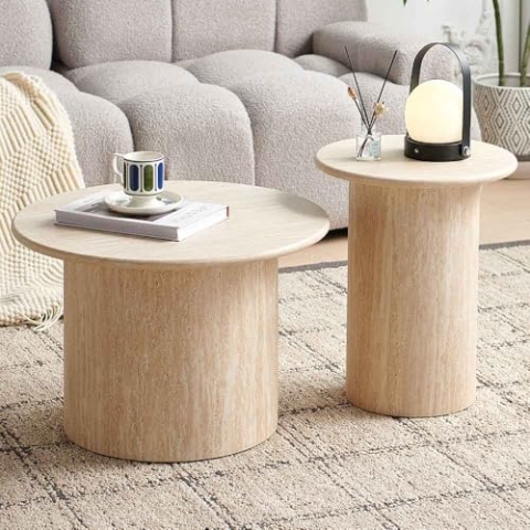 Milton & Oldbrook Couchtisch Mezica Look Travertin