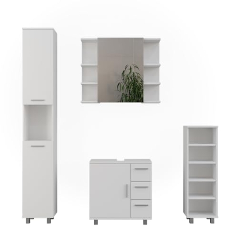 Vicco Badmöbel-Set Ilias, Weiß, 4 Teile