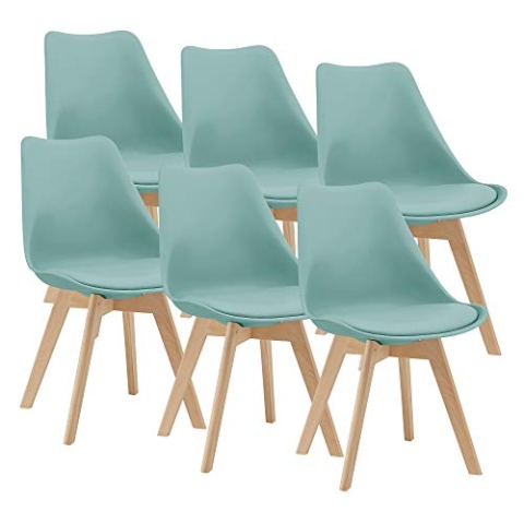 [en.casa] Esszimmerstuhl Dubrovnik 81 x 49 cm 6er Set Polsterstuhl Wohnzimmerstuhl Küchenstuhl PU-Kunstleder Mint