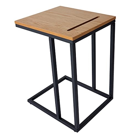 Industrial Beistelltisch SCANDINAVIA 43cm Wildeiche mit Tablet-Halterung Nachttisch Tisch Wohnzimmertisch Sofatisch