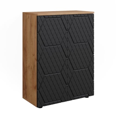Vicco Midischrank Irma, Badmöbel, Anthrazit gestreift, 60 x 81 cm