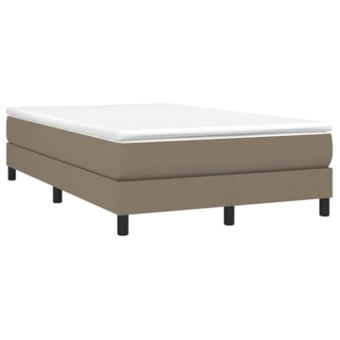 vidaXL Bettgestell, Polsterbett Bett für Schlafzimmer, Bettrahmen mit Lattenrost, Schlafzimmerbett Doppelbett, Taupe 120x200cm Stoff