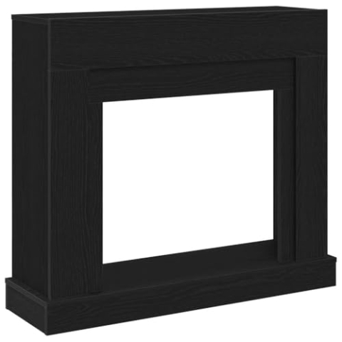 vidaXL Kaminumrandung Schwarz Eichen-Optik 100x30x87,5cm Holzwerkstoff, Kamin Zubehör, Kaminrahmen, Kaminkonsole, Kaminzubehör, Kaminsims
