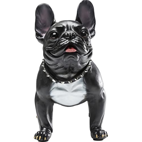 Kare Design Deko Figur Ganster Dog, Schwarz, Hund, Deko Objekt, Tiermotiv, Wohnzimmer, Schlafzimmer, Flur, 40x50x24 cm (H/B/T)