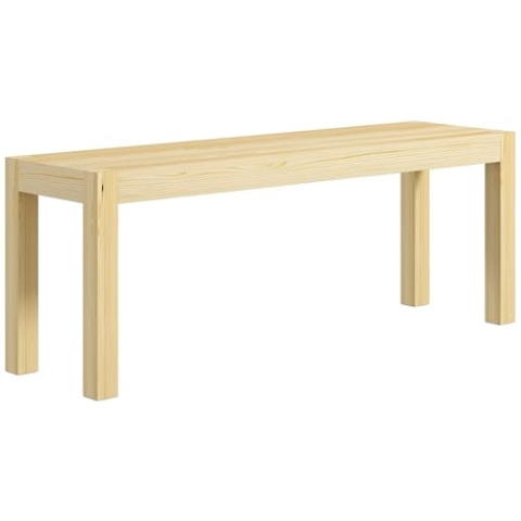 HOMCOM Sitzbank 2-Sitzer Holzbank Küchenbank im Landhaus-Stil, Essbank für Wohnzimmer, Küche, Eingang, Kiefernholz, bis 240 kg belastbar, 120 x 33 x 45 cm, Natur
