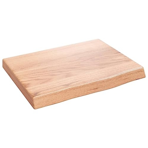 vidaXL Wandregal, Holzregal Regal Handgefertigt mit Baumkante, Wandboard Regalbrett Deko, Bücherregal Hängeregal, Hellbraun 40x30x(2-4) cm Massivholz Eiche Behandelt