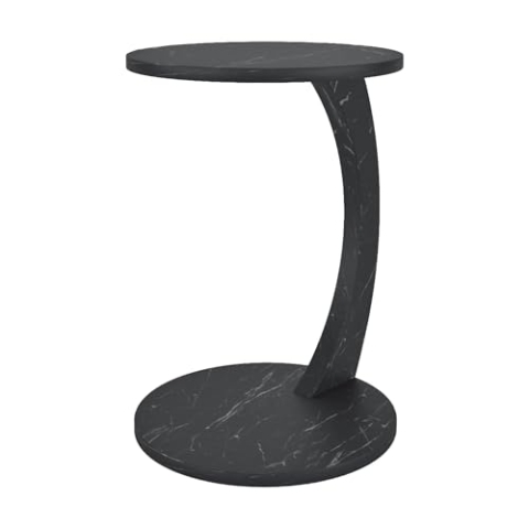 In And OutdoorMatch Beistelltisch Davonte - 56x38 cm - Marmor schwarz - Spanplatte - Vielseitiger Beistelltisch