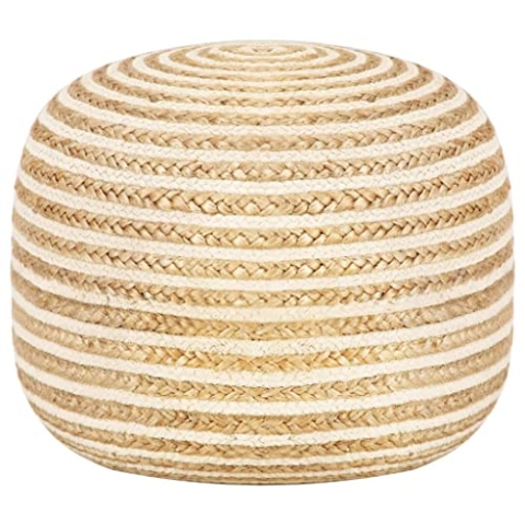 vidaXL Sitzpuff Pouf Sitzpouf Puff Polster Sitzkissen Sitzhocker Fußhocker Hocker Fußbank Ottoman Bodenkissen 45x30 cm Handgefertigt Jute