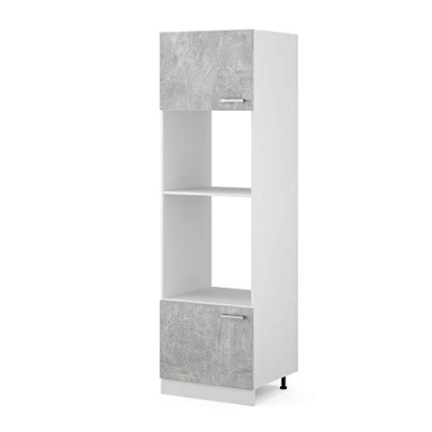 Vicco Mikrowellenschrank R-Line, Küchenregal für die Mikrowelle, Beton/Weiß, 60 cm
