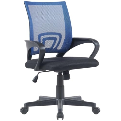 CLP Bürostuhl Genius I Höhenverstellbarer Schreibtischstuhl Mit Netz-Bezug, Farbe:blau