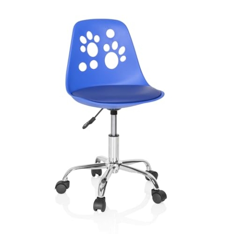 hjh OFFICE 742005 Kinderdrehstuhl Fancy I Kunstleder Blau mitwachsender Drehstuhl im peppigen Design
