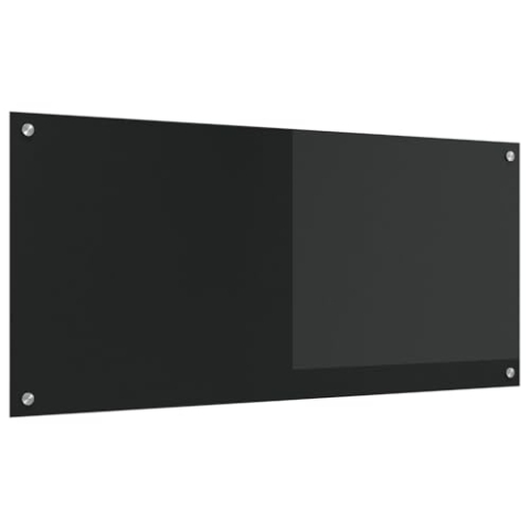 vidaXL Sicherheitsglas Küchenrückwand 110 x 50 cm Schwarz Innen Hitzebeständig Glatte Oberfläche Haltbares Modernes Design Wandpaneel Dekor Schutz Zubehör Zeitgenössische Veredelung Rechteckig