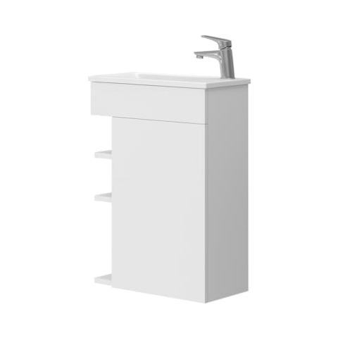 Vicco Badmöbel-Set Amadeo, Weiß, 2 Teile, mit Waschbecken