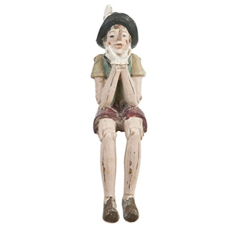 Clayre & Eef 6PR0149 Deko Dekoration Figur Pinocchio sitzend groß ca. 14 x 8 x 29 cm