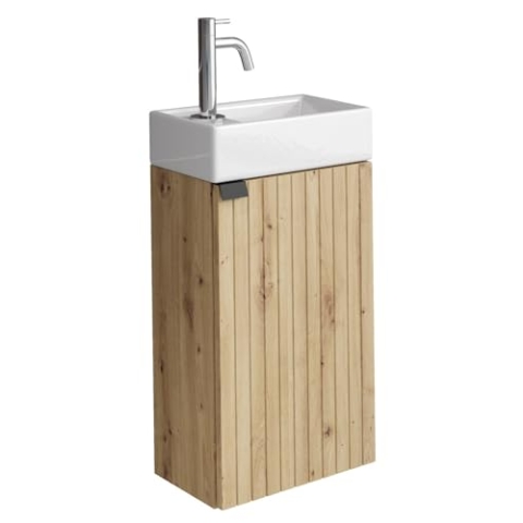 WC Badmöbel Bosco 40x22 cm Eiche - Schrank Waschbecken Badezimmer Toilette