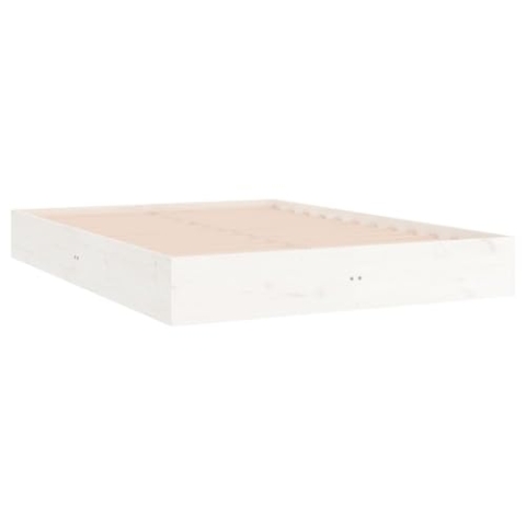 vidaXL Massivholzbett Bettgestell Lattenrost Doppelbett Bettrahmen Schlafzimmerbett Bett Holzbett Schlafzimmermöbel Weiß 160x200cm