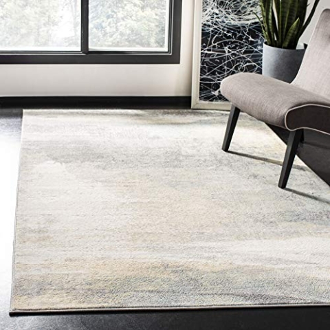 SAFAVIEH Abstrakt Teppich für Wohnzimmer, Esszimmer, Schlafzimmer - Jasper Collection, Kurzer Flor, Grau und Gold, 122 X 183 cm