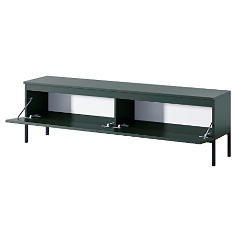 Selsey TV Schrank Board Sideboard Fernsehtisch Fernsehschrank Mit Schränken 175 cm Schwarze Beine Dunkelgrün Bemmi