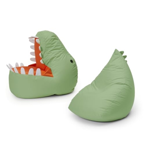Lumaland Kindersitzsack-Set Dino, 2-TLG. | Sitzsack für Outdoor & Indoor| Sessel BZW. Kindersofa mit Füllung, ideal fürs Kinderzimmer | Sessel: 1 x Dino, 1 x Monster